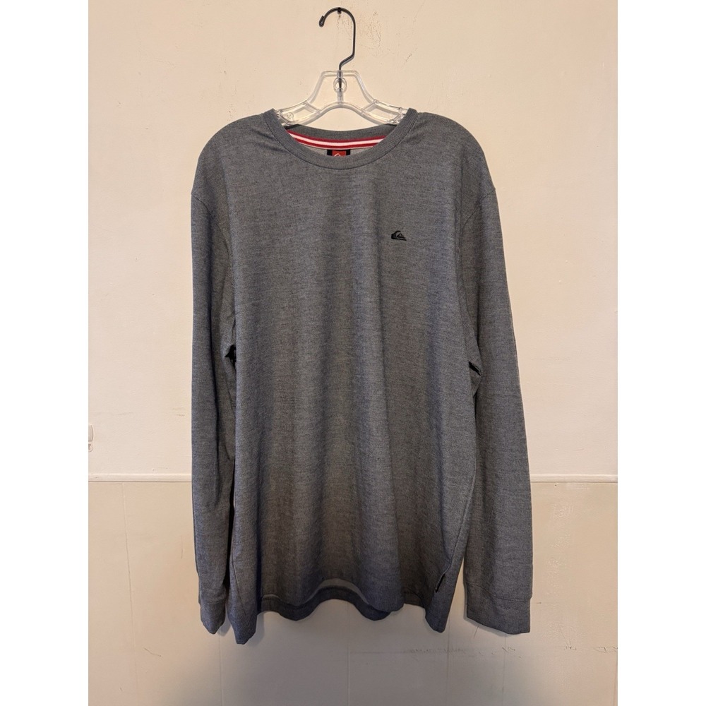 Quiksilver Malvern Soft Touch Crewneck Sweatshirt Mens XL Gray Embroidered Logo